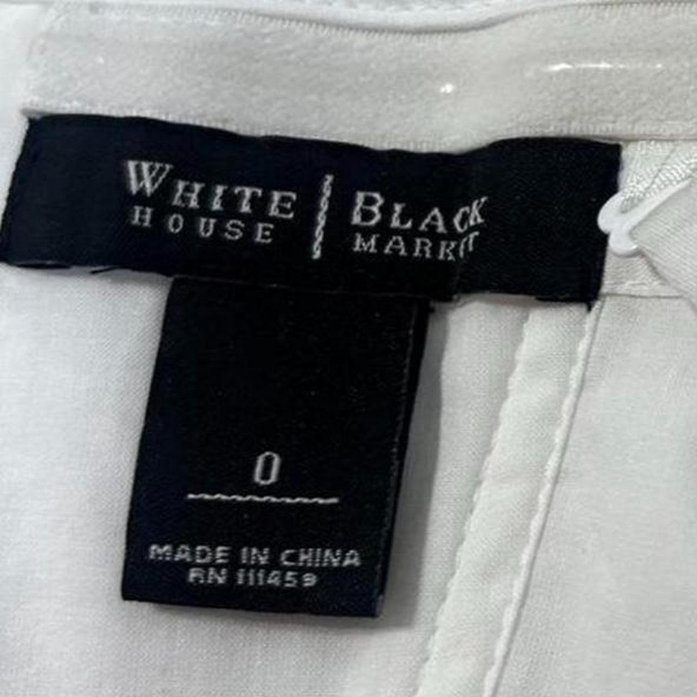 White House Black Market White Sequin Peplum Top Womens 0 Glam Party Evening - Picture 8 of 8